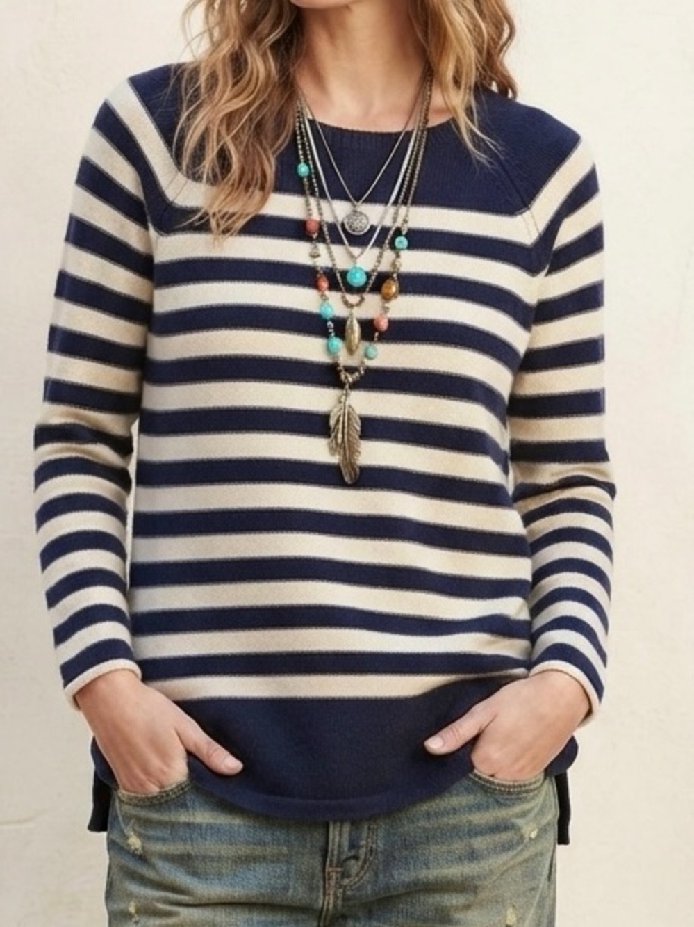 Free People Beach Striped Sweater Size XS
